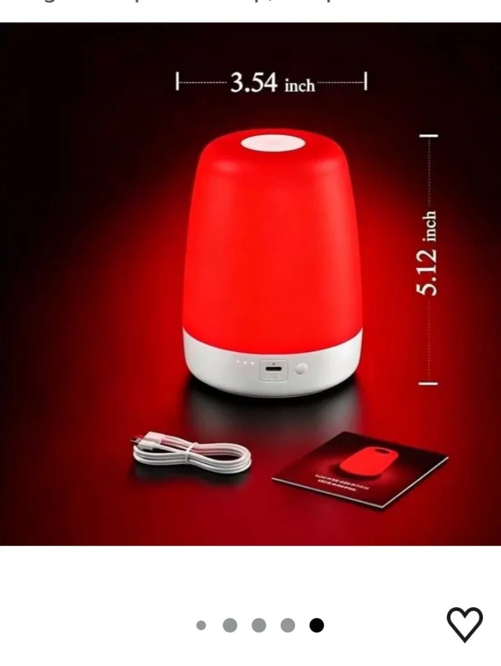 670nm Red Light for Sleep with Timer, Rechargeable, Dimmable, Sleep Aid Lamp